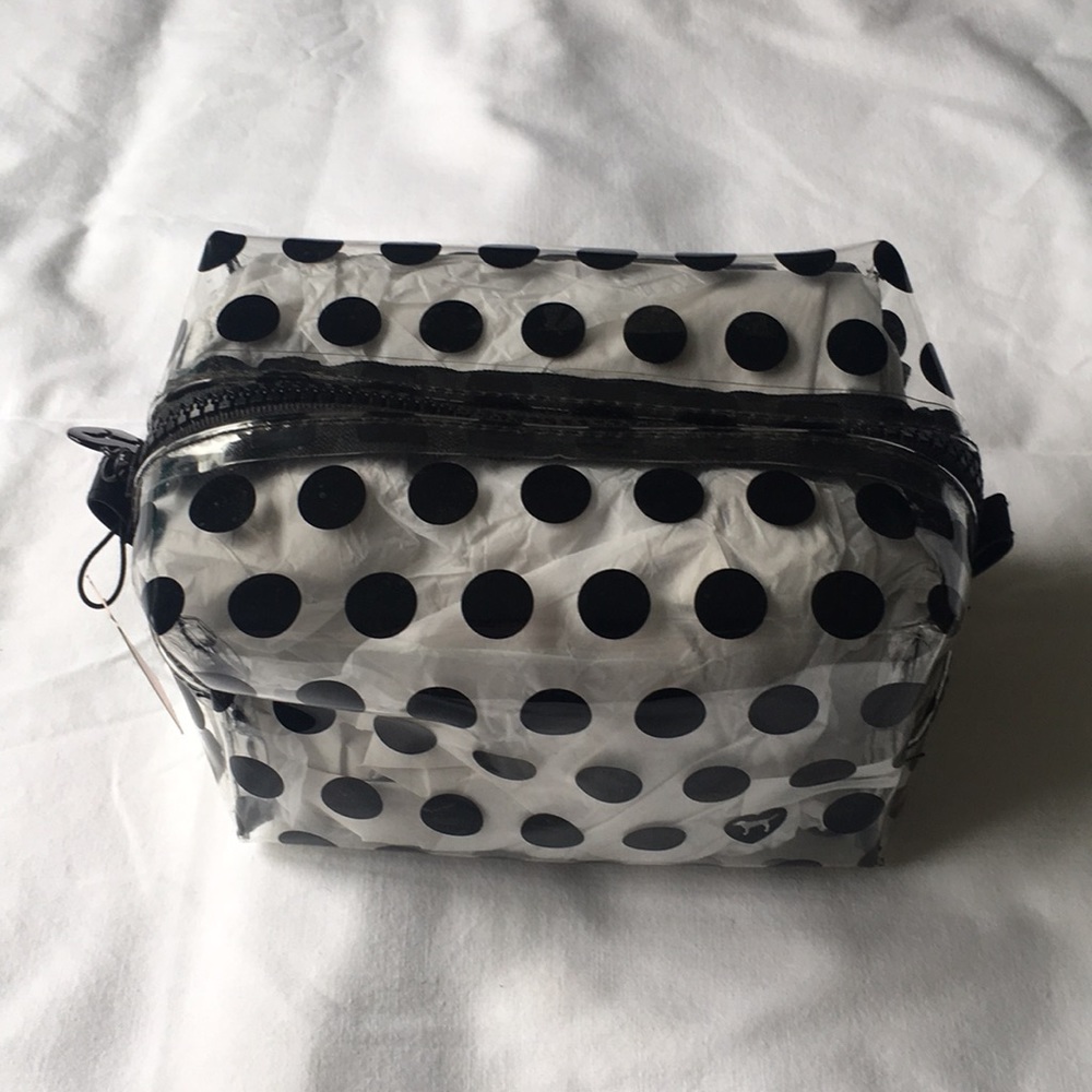 NWT VS Pink Polka Dot Makeup Bag